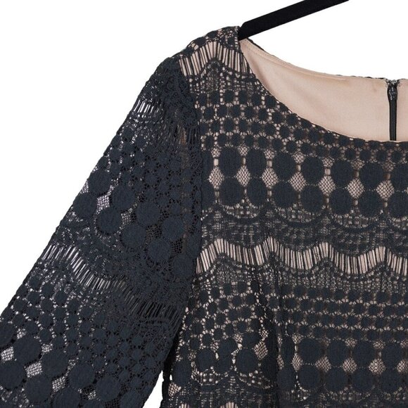 Eliza J Black Lace Dress Cocktail Party Midi Elegant Size 12 - Picture 5 of 9